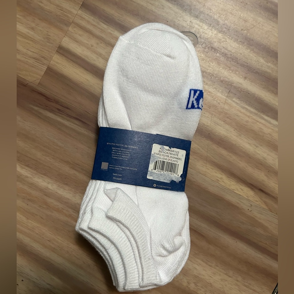 New Keds Black And White Flat Knit Low Cut Socks - 6 Pairs - Picture 3 of 3